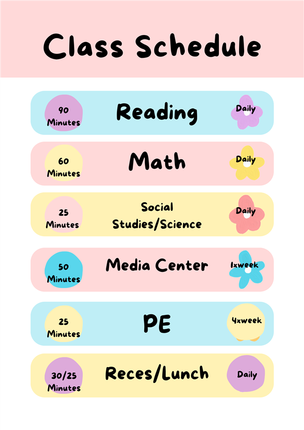 Classroom Schedule Example